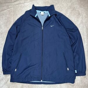 Nike windbreaker y2k navy and blue full zip jacket size XXL